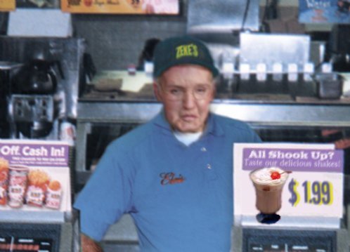 Elvis bakom disken hos Zeke's